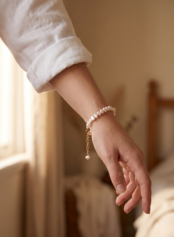 Perlestille armbånd