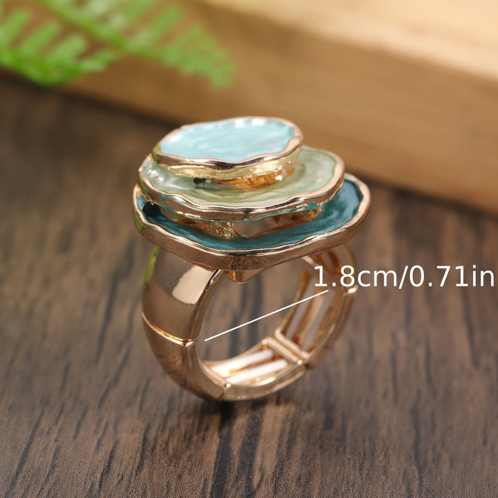 Boho Ring med Tre Lag Emalje
