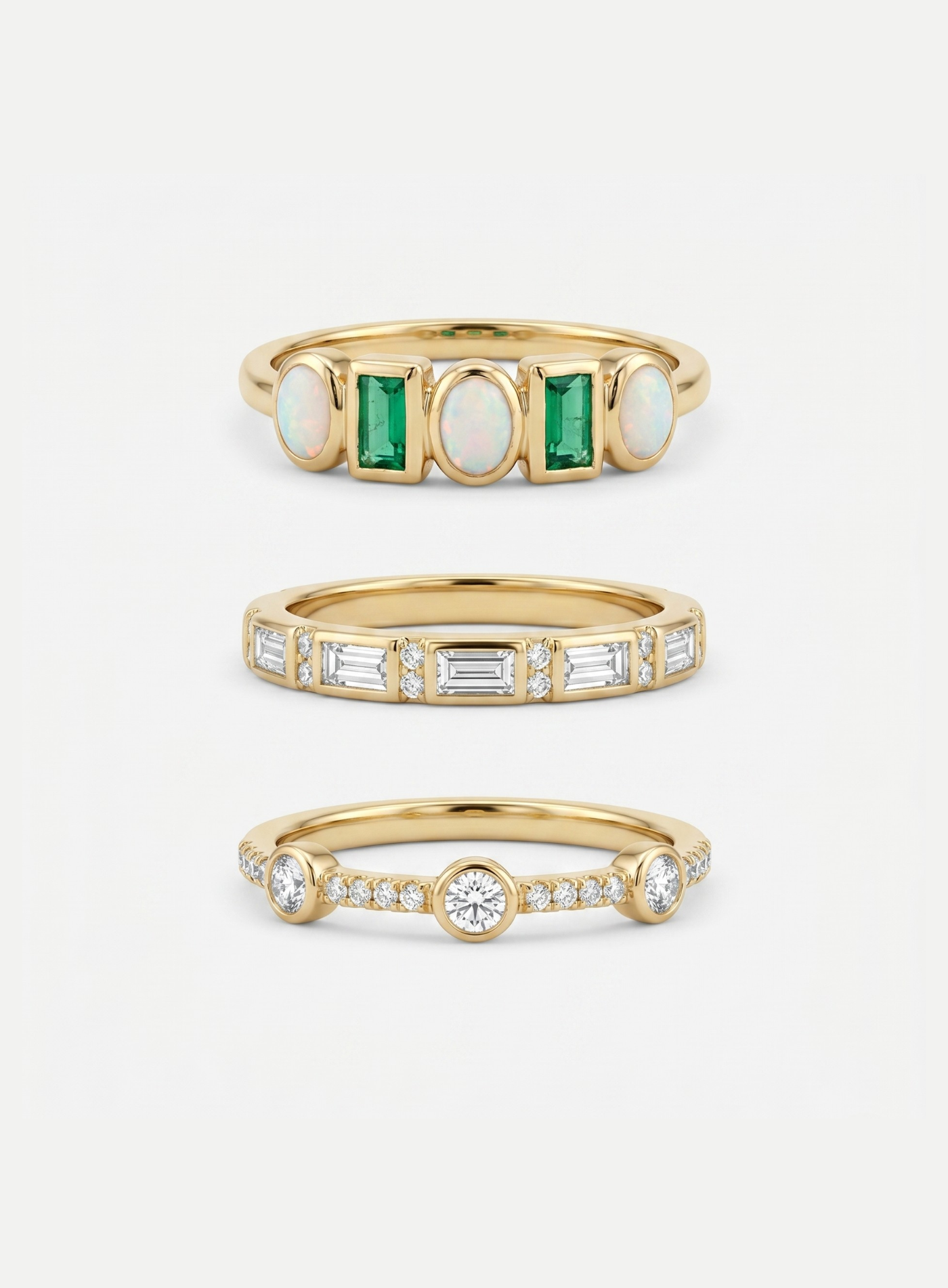 Sæt af Noble Guld Ringe