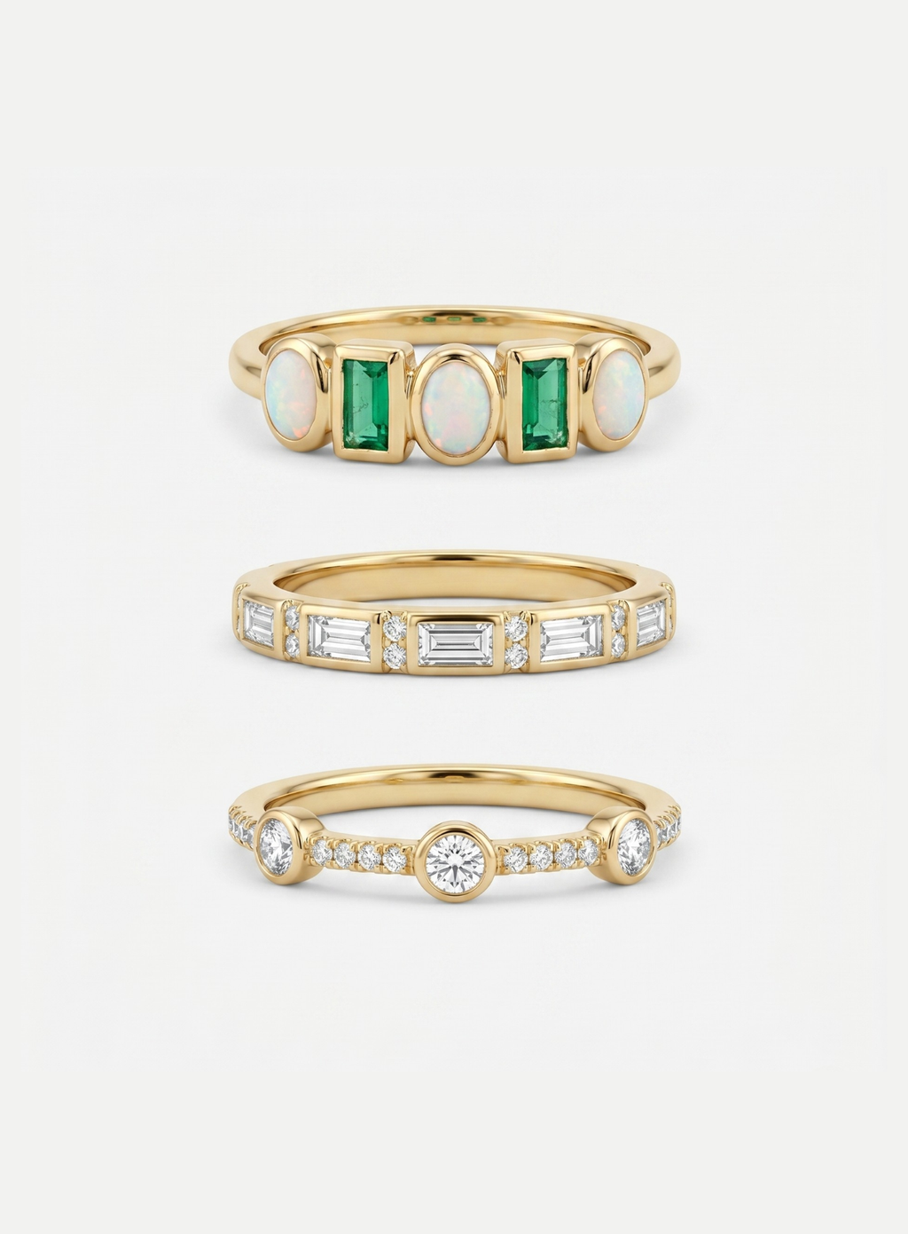 Sæt af Noble Guld Ringe