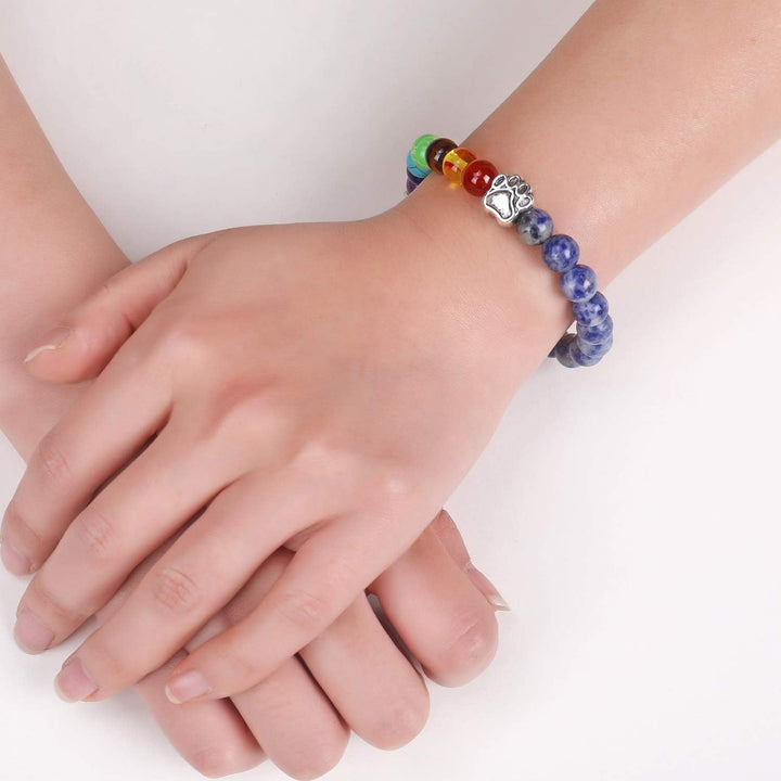 Pulsera Memorial Puente Arcoíris – Darilo z 7 Kamenčki Čaker za Izgubo Hišnega Ljubljenčka
