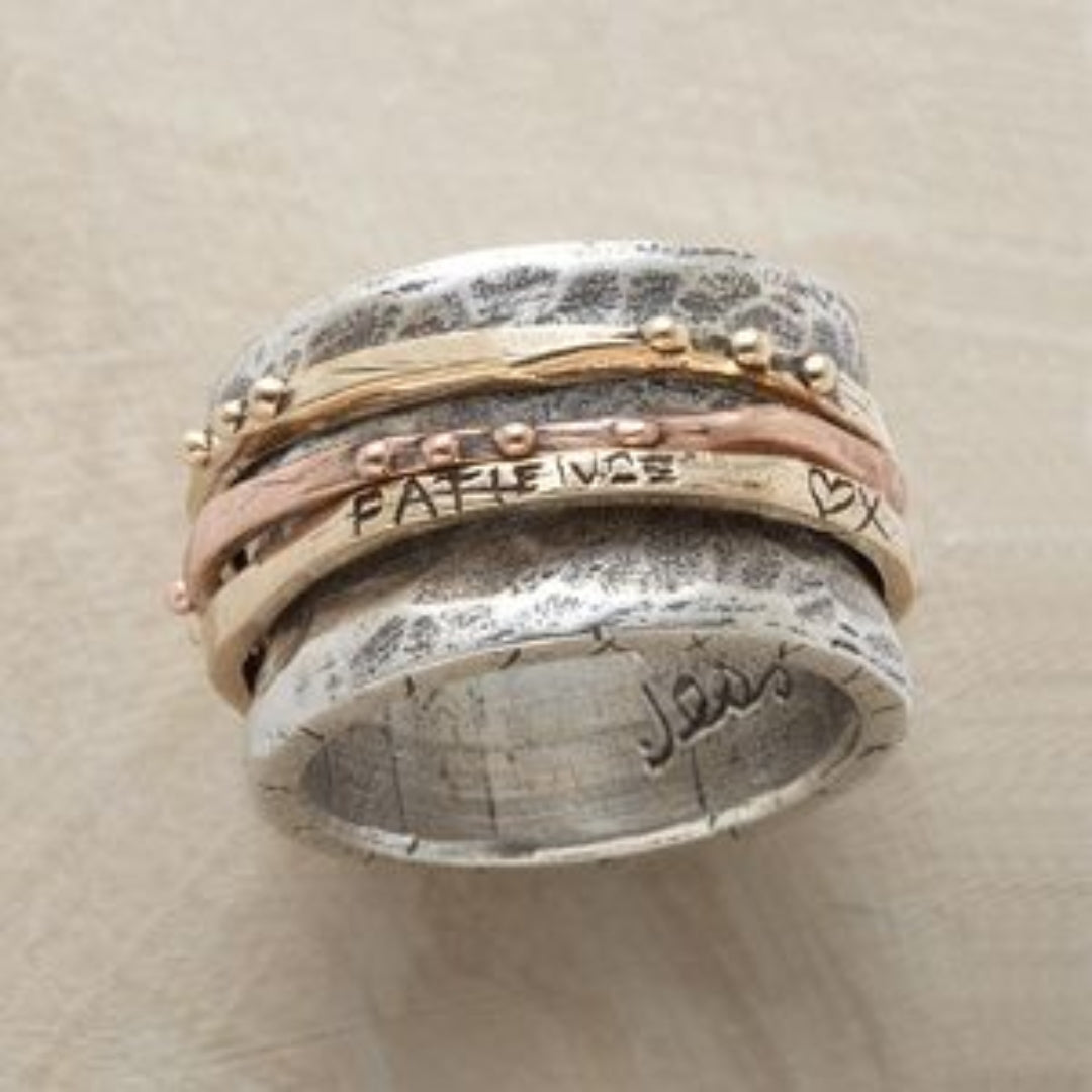 Vintage ring i rosa guld og sølv