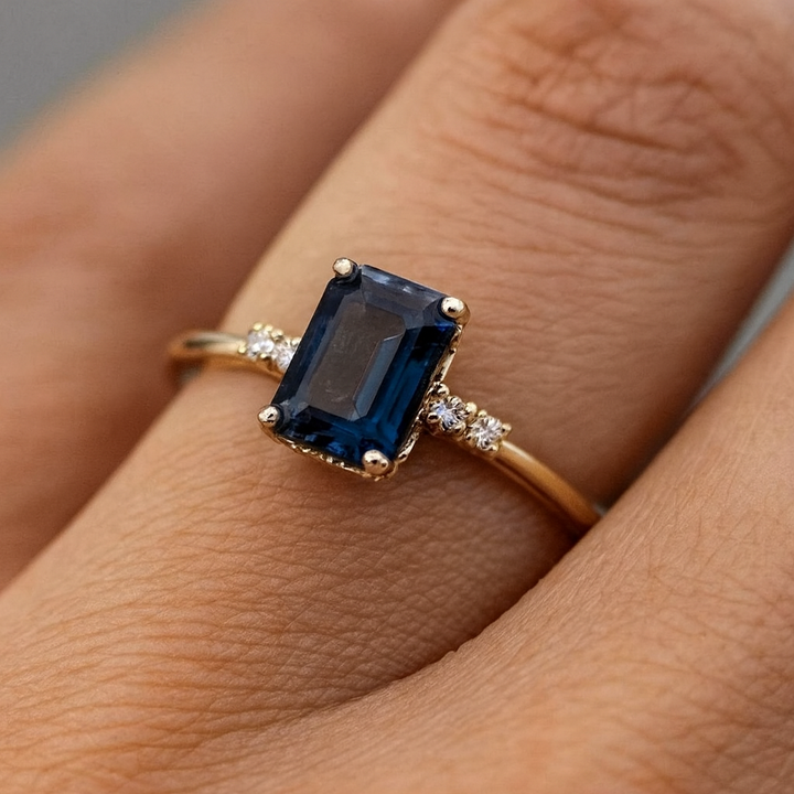 Vintage safirblitz-ring