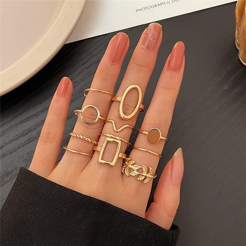 Conjunto de 11 anillos vintage en plata