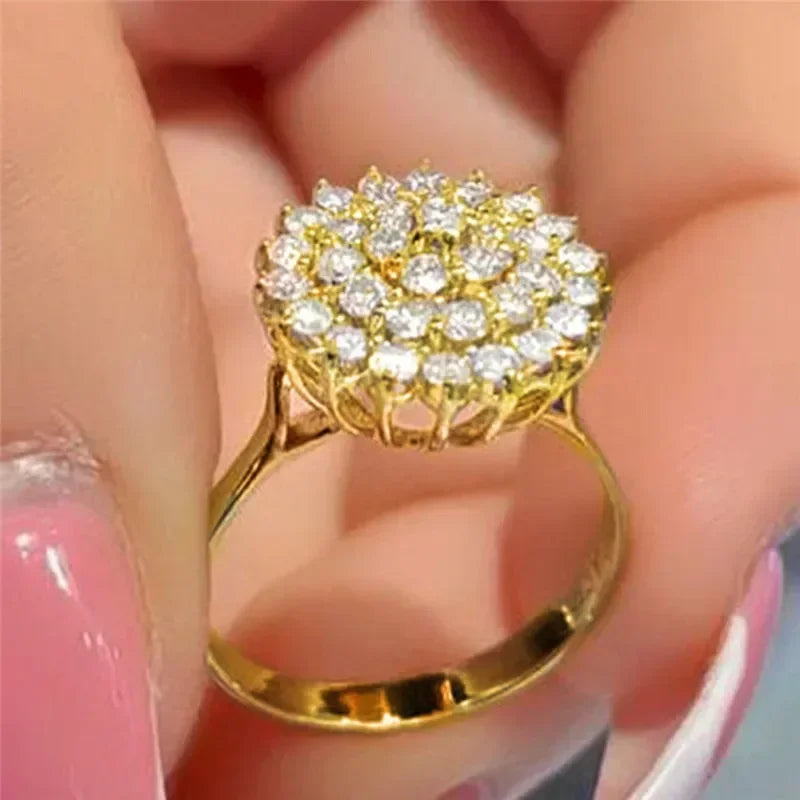 Prstan Cvet in Zirconia s Kristali