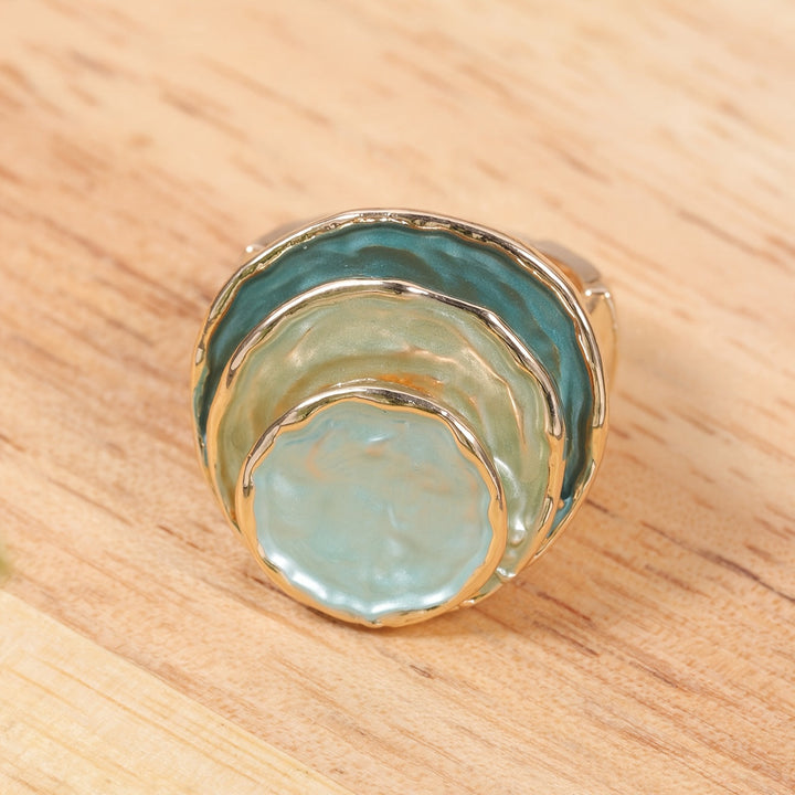 Boho Ring med Tre Lag Emalje