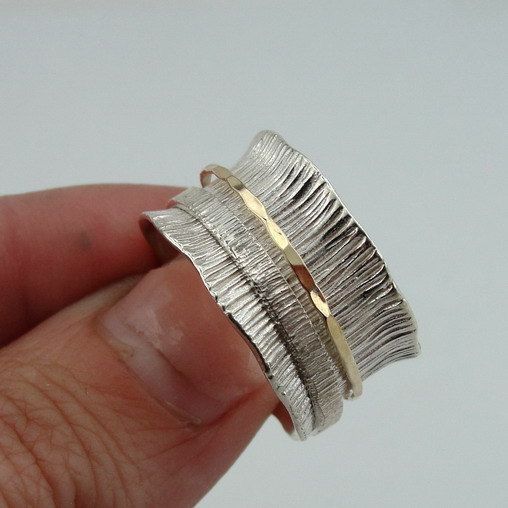Vintage fin ring i forgyldt sølv