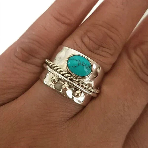Anillo largo con turquesa