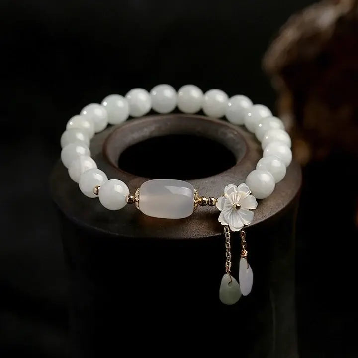 Pulsera iz akvamarina s perlicami
