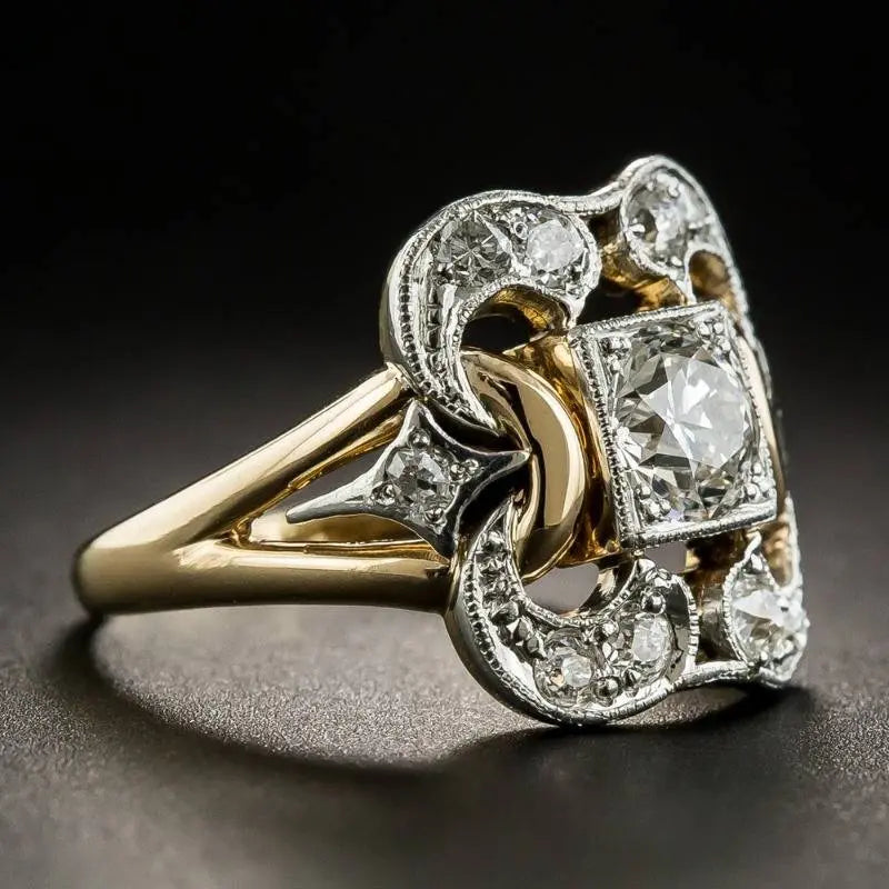Vintage Guldring med Zirkon