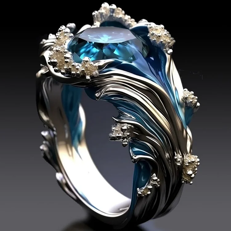 Anillo Vintage Olas del Océano