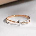 Anillo Entrelaçado en Oro Rosa y Plata